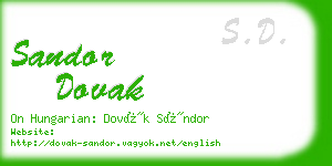 sandor dovak business card